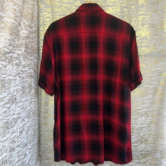 Only & Sons Regular Fit Buffalo Check Short Sleeve Button Down Short Size L - Picture 8 of 16